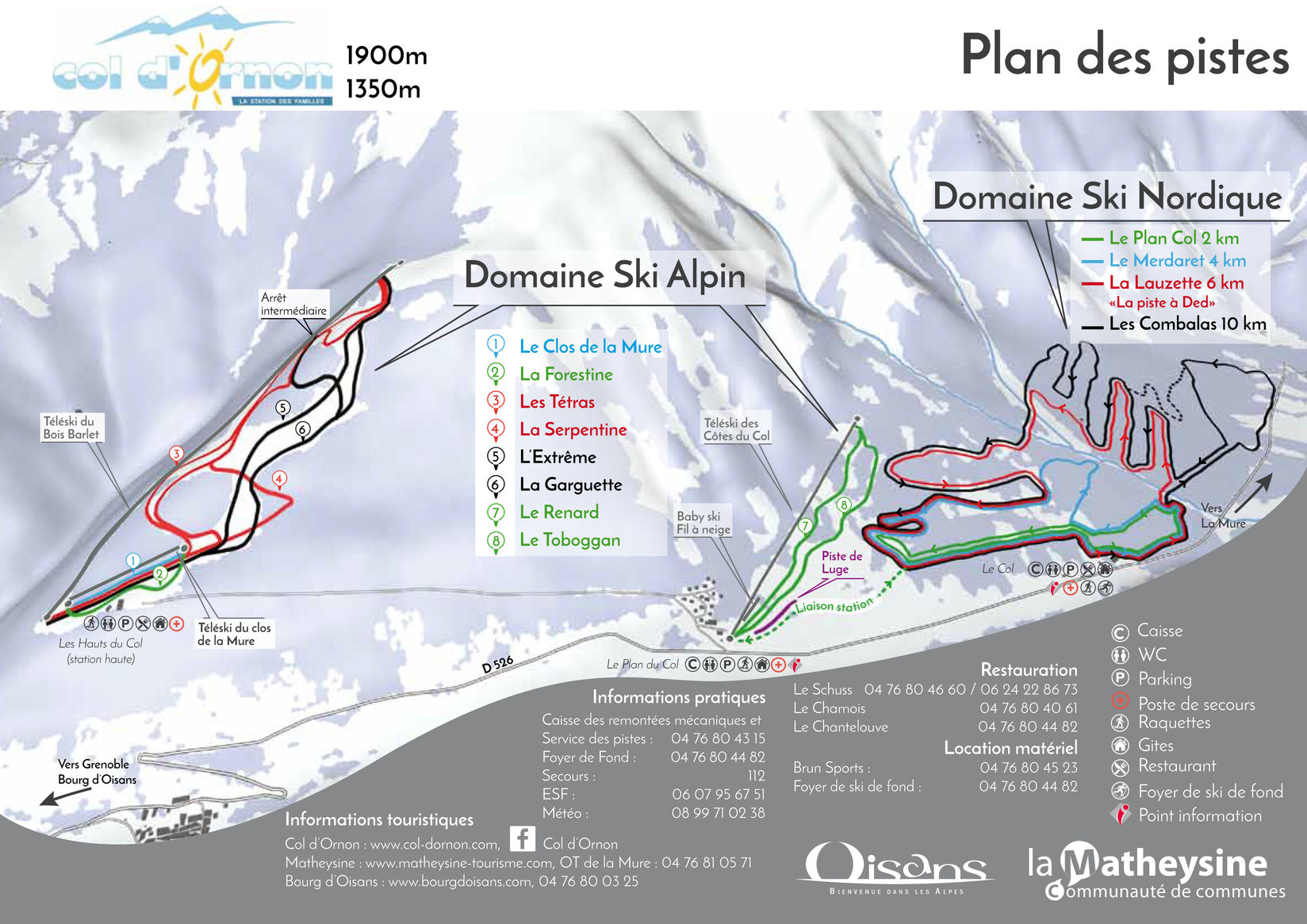PistenplanSkigebiet Col d'Ornon