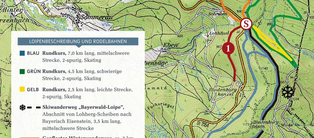 Loipenplan Lohberg - Scheiben