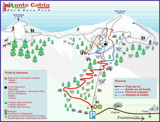 PistenplanSkigebiet Monte Acuto / Monte Catria