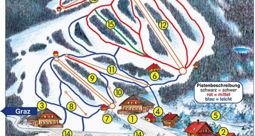 Pistenplan Skigebiet Weinebene