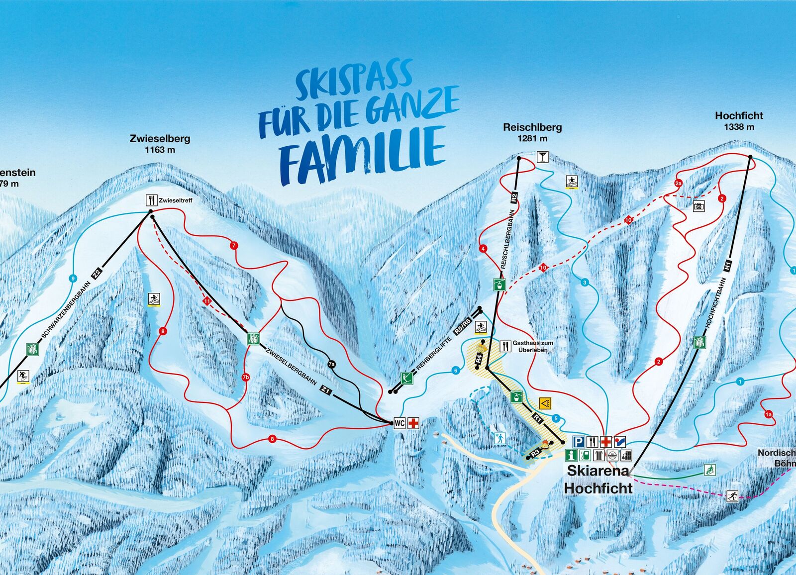 Pistenplan Skigebiet Hochficht / Böhmerwald Pistenplan Skigebiet Hochficht / Böhmerwald