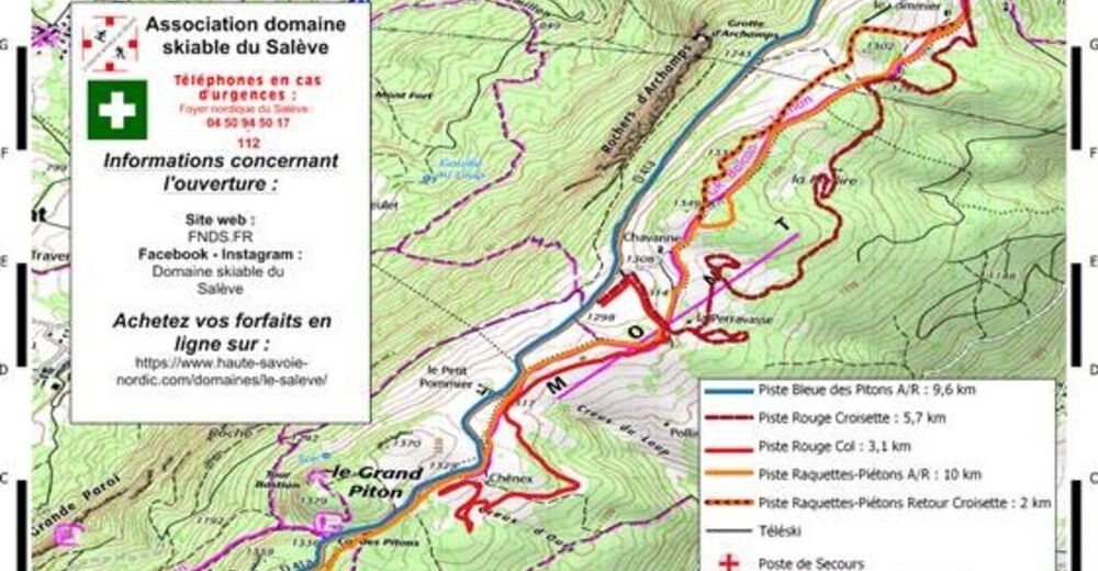 Planul pistelor Zonă de schi Le Salève - Archamps