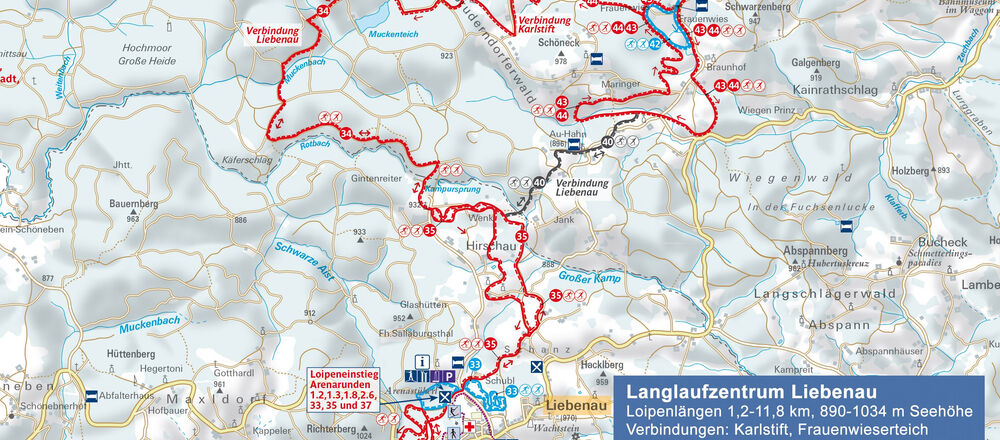 Loipenplan Langlaufzentrum Liebenau