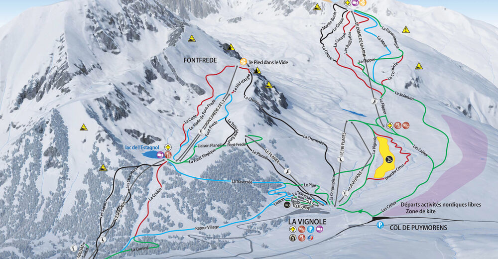 Planul pistelor Zonă de schi Porté Puymorens
