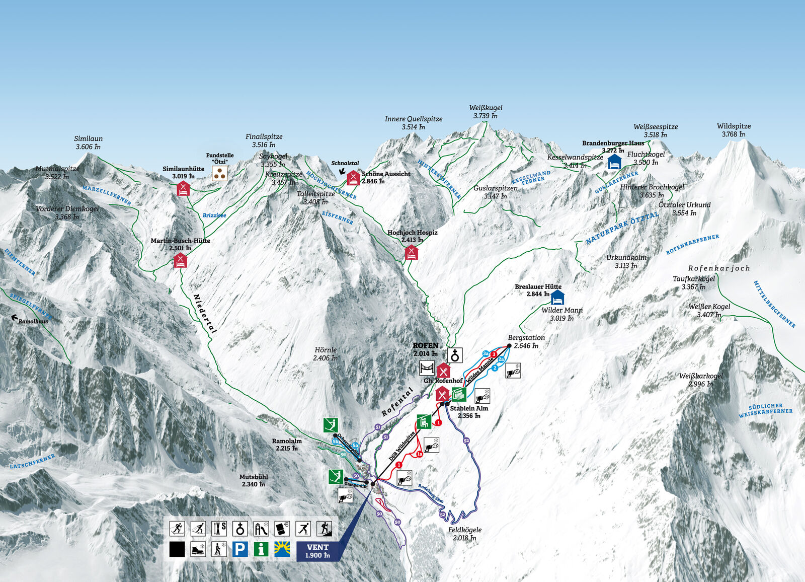 Pistenplan Skigebiet Vent