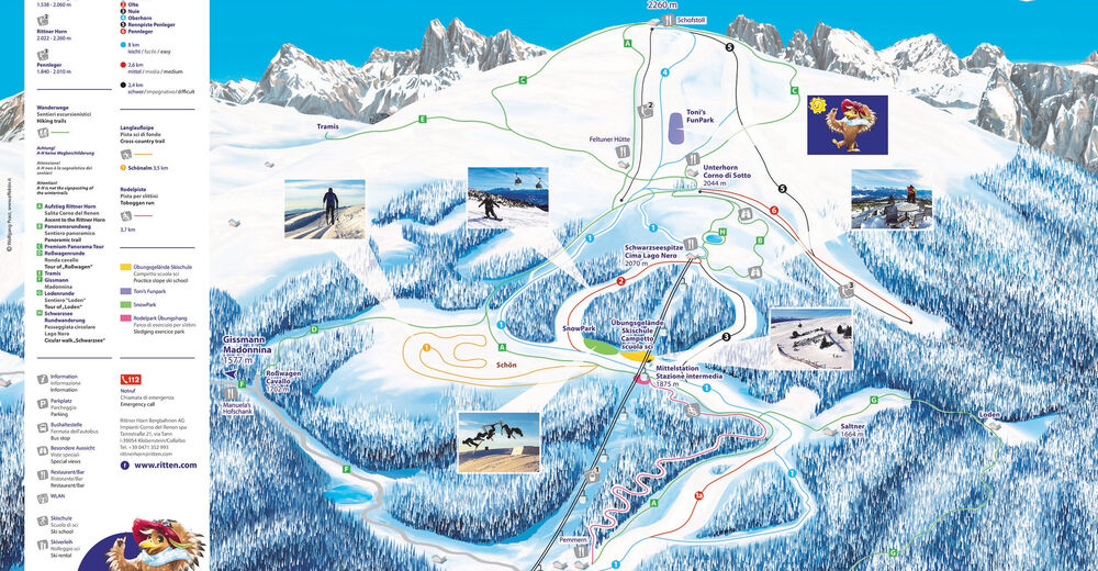 Pistenplan Skigebiet Rittner Horn