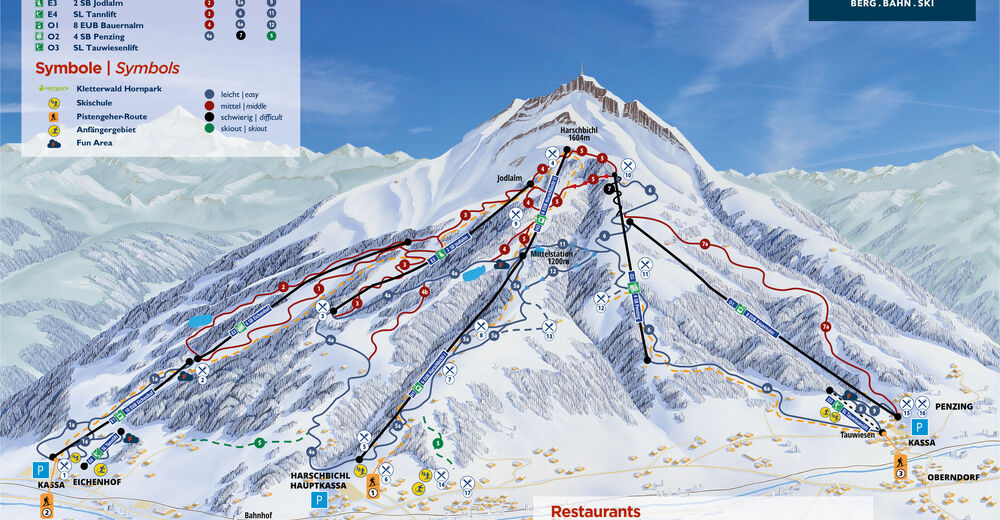 Pistenplan Skigebiet St. Johann in Tirol