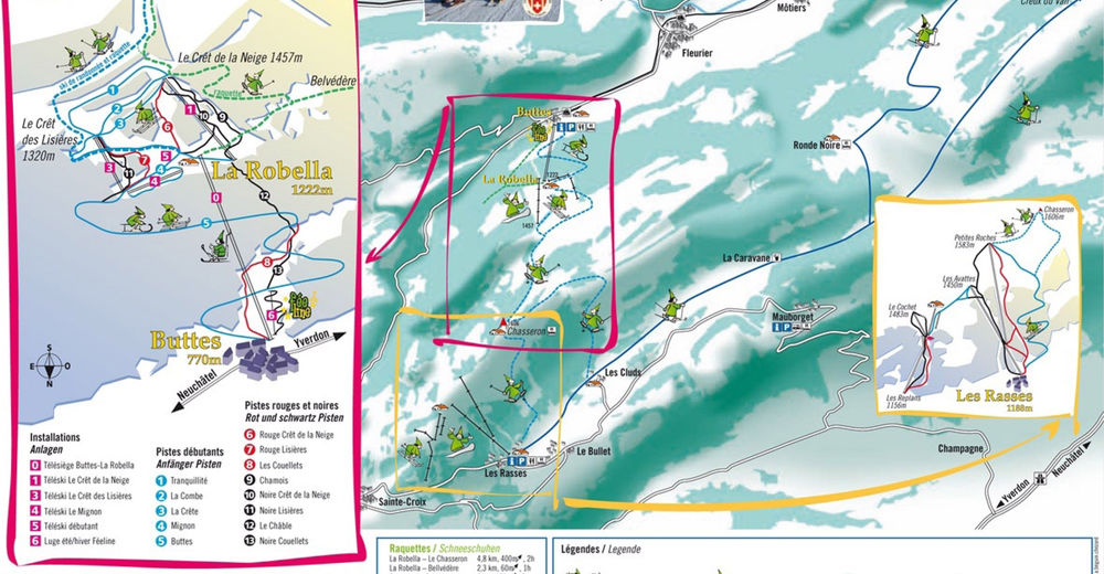 Mappa delle piste Comparto sciistico La Robella