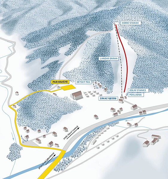 PistenplanSkigebiet Ski Armáda Dolní Lomná