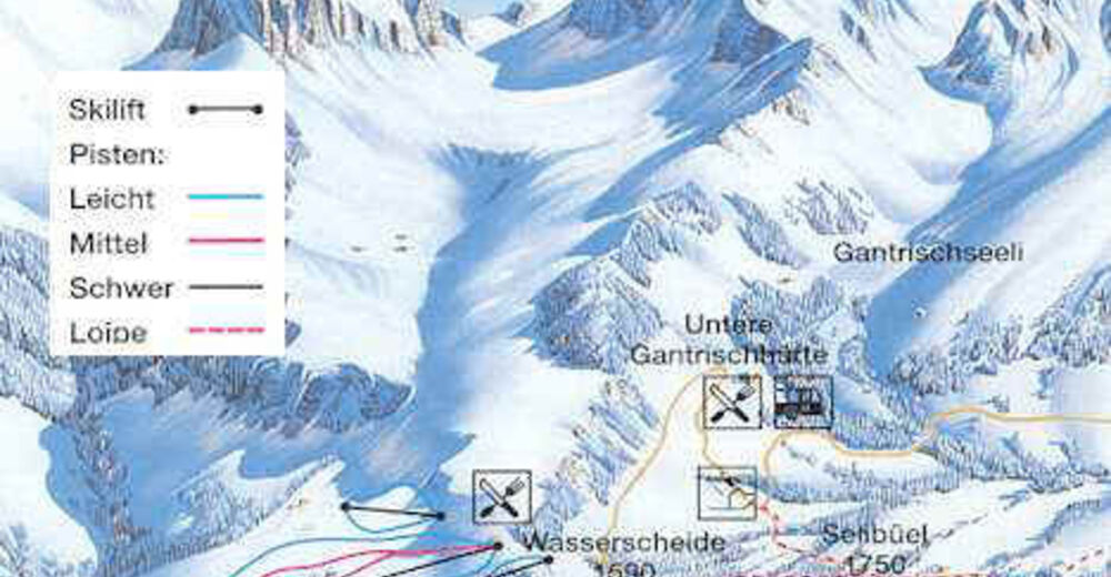 Pistenplan Skigebiet Gantrisch - Gurnigel
