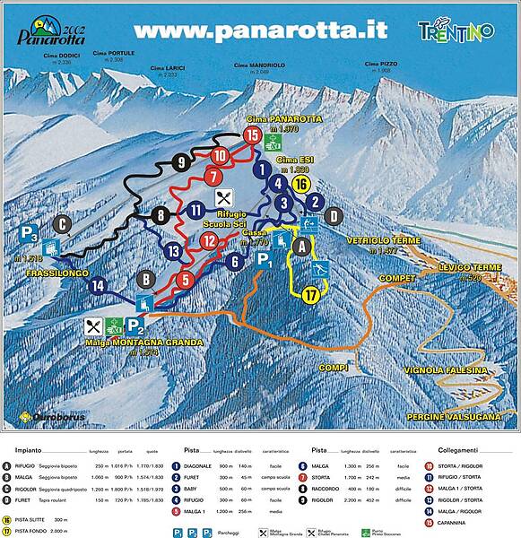 PistenplanSkigebiet Panarotta 2002 - Valsugana