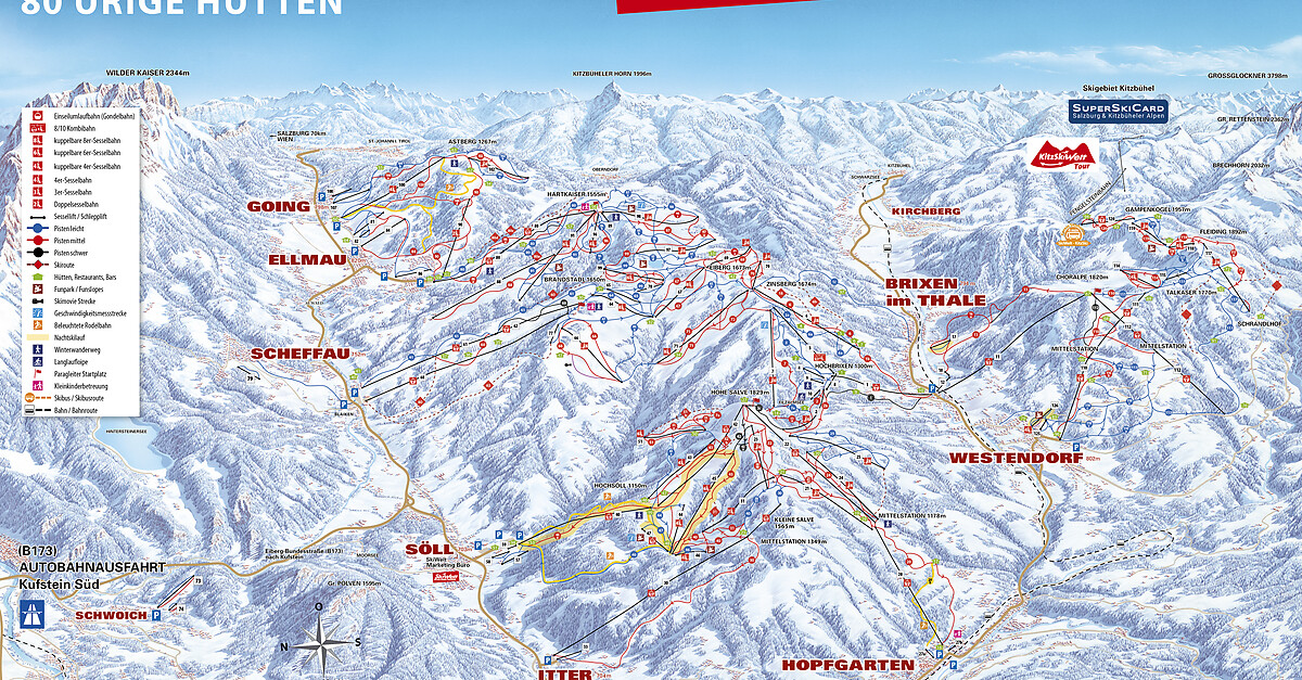 BERGFEX: Ski resort SkiWelt / Brixen im Thale - Skiing holiday SkiWelt ...