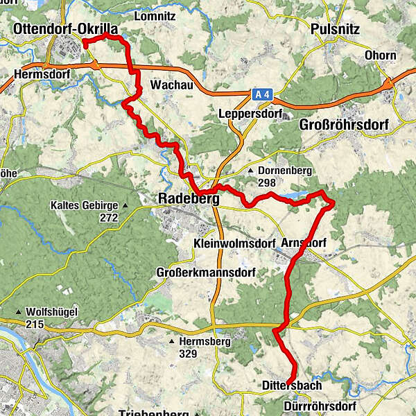 Lausitzer Schlange Teilstück Westlausitz BERGFEX Fernwanderweg