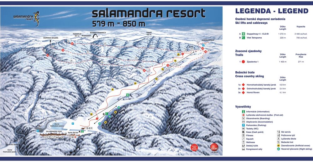 Mapa stoków Ośrodek narciarski Salamandra