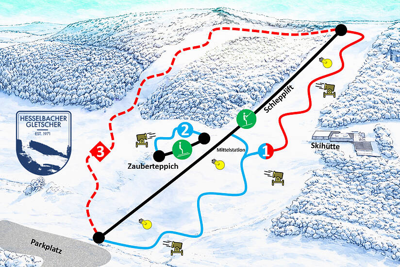 PistenplanSkigebiet Bad Laasphe - Hesselbach