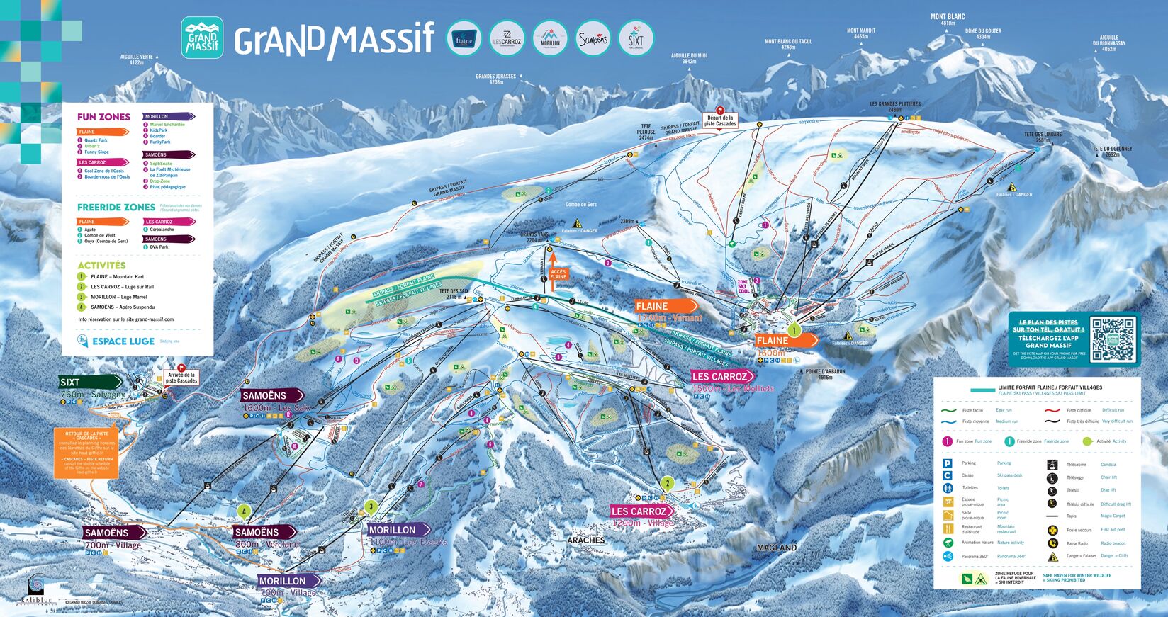 PistenplanSkigebiet Morillon / Le Grand Massif