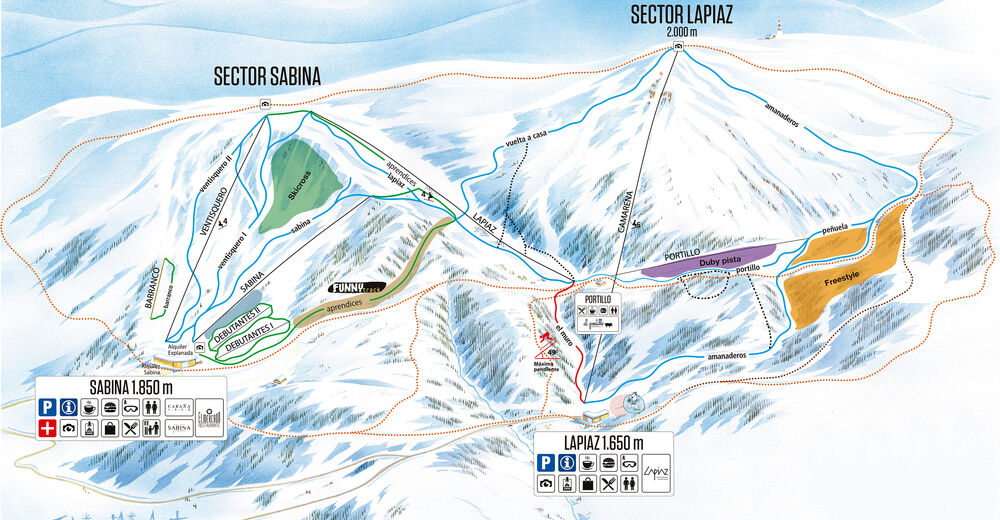 Plan skijaških staza Skijaško područje Javalambre