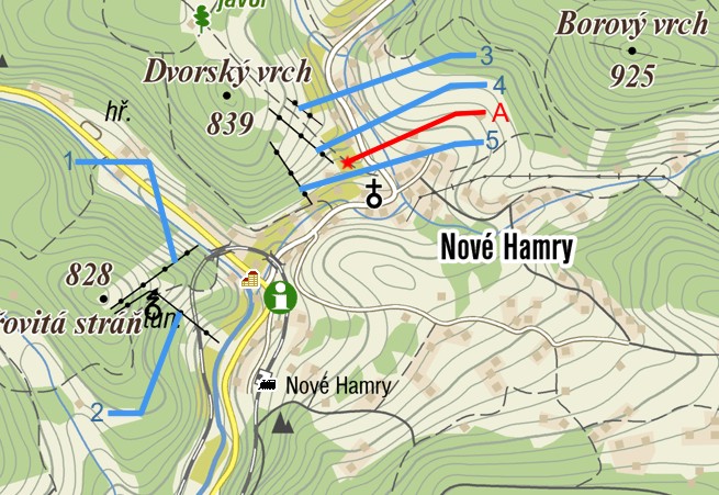 PistenplanSkigebiet Nové Hamry
