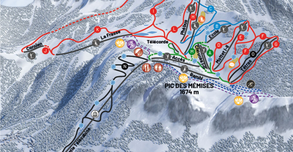 Plan de piste Station de ski Thollon les Mémises