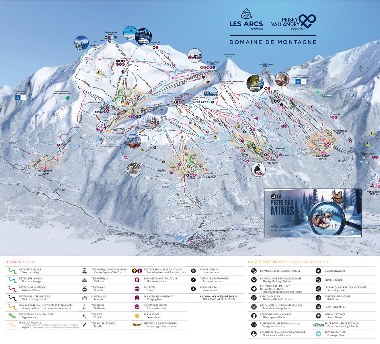 PistenplanSkigebiet Peisey Vallandry / Paradiski