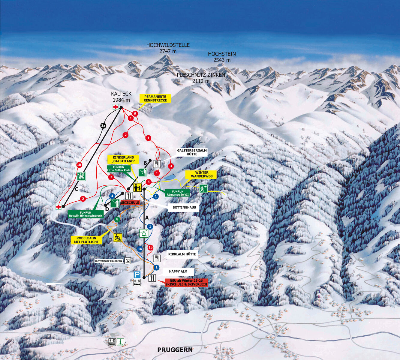 PistenplanSkigebiet Galsterbergalm / Schladming / Ski amade