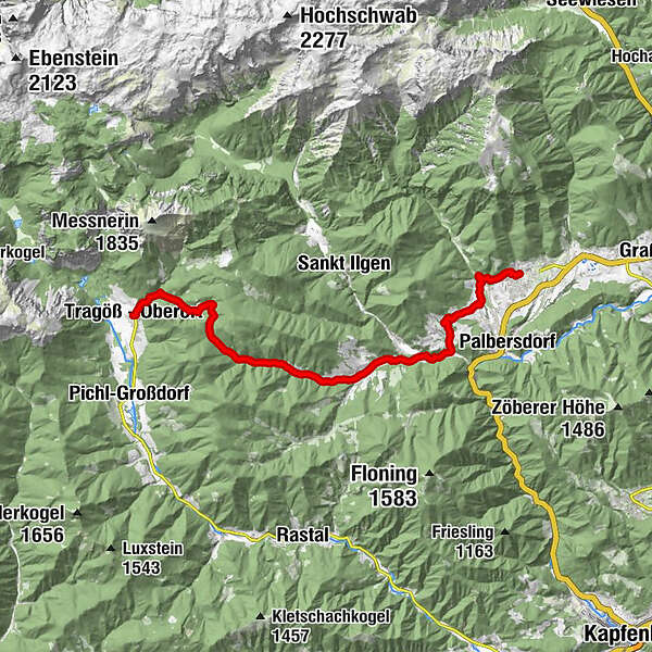 E03 Mariazeller Gründerweg Aflenz Kurort - Oberort Tragöß - BERGFEX ...