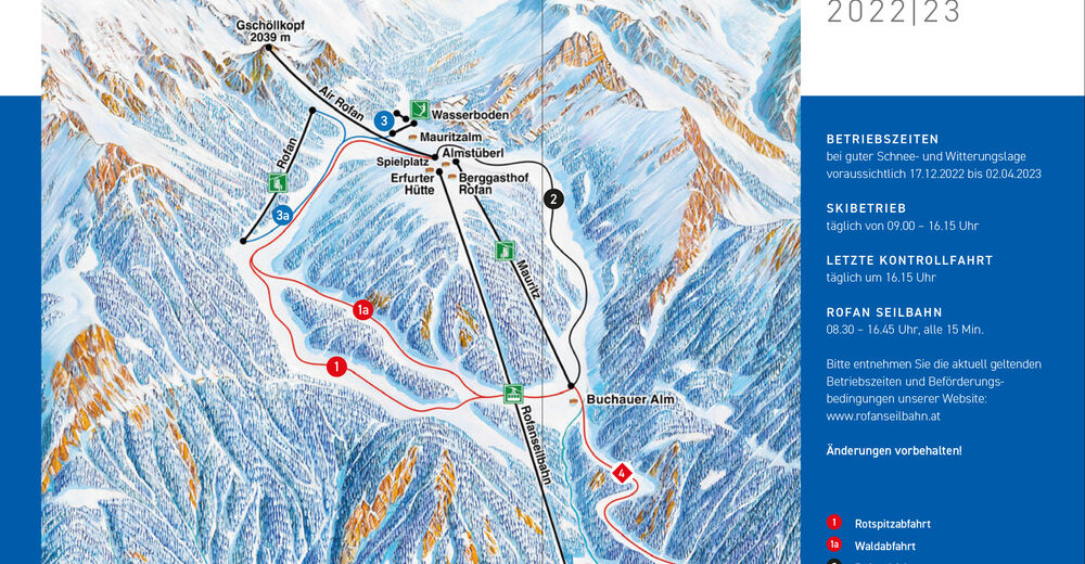 Pisteplan Skigebied Maurach am Achensee / Rofanseilbahn