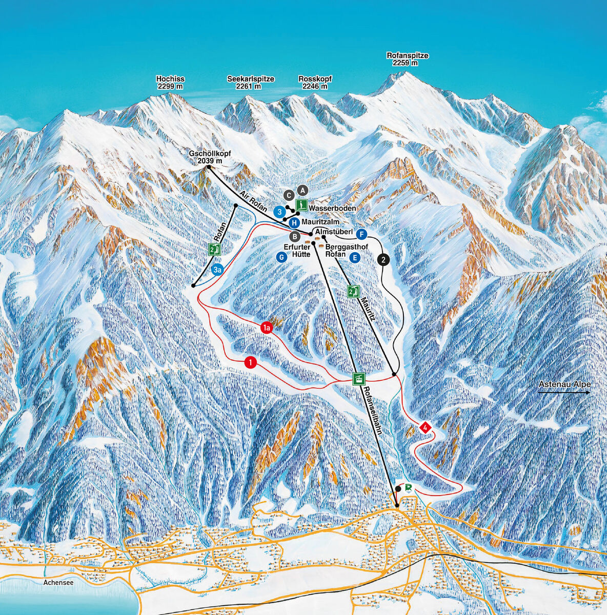 BERGFEX: Ski resort Maurach am Achensee / Rofan Seilbahn - Skiing ...