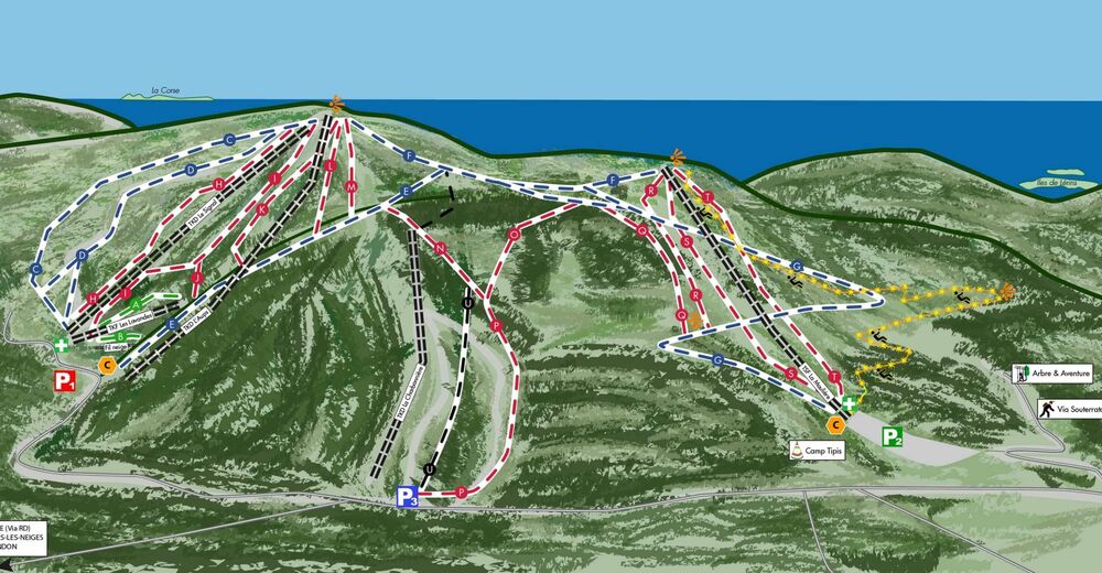 Plan de piste Station de ski L'Audibergue