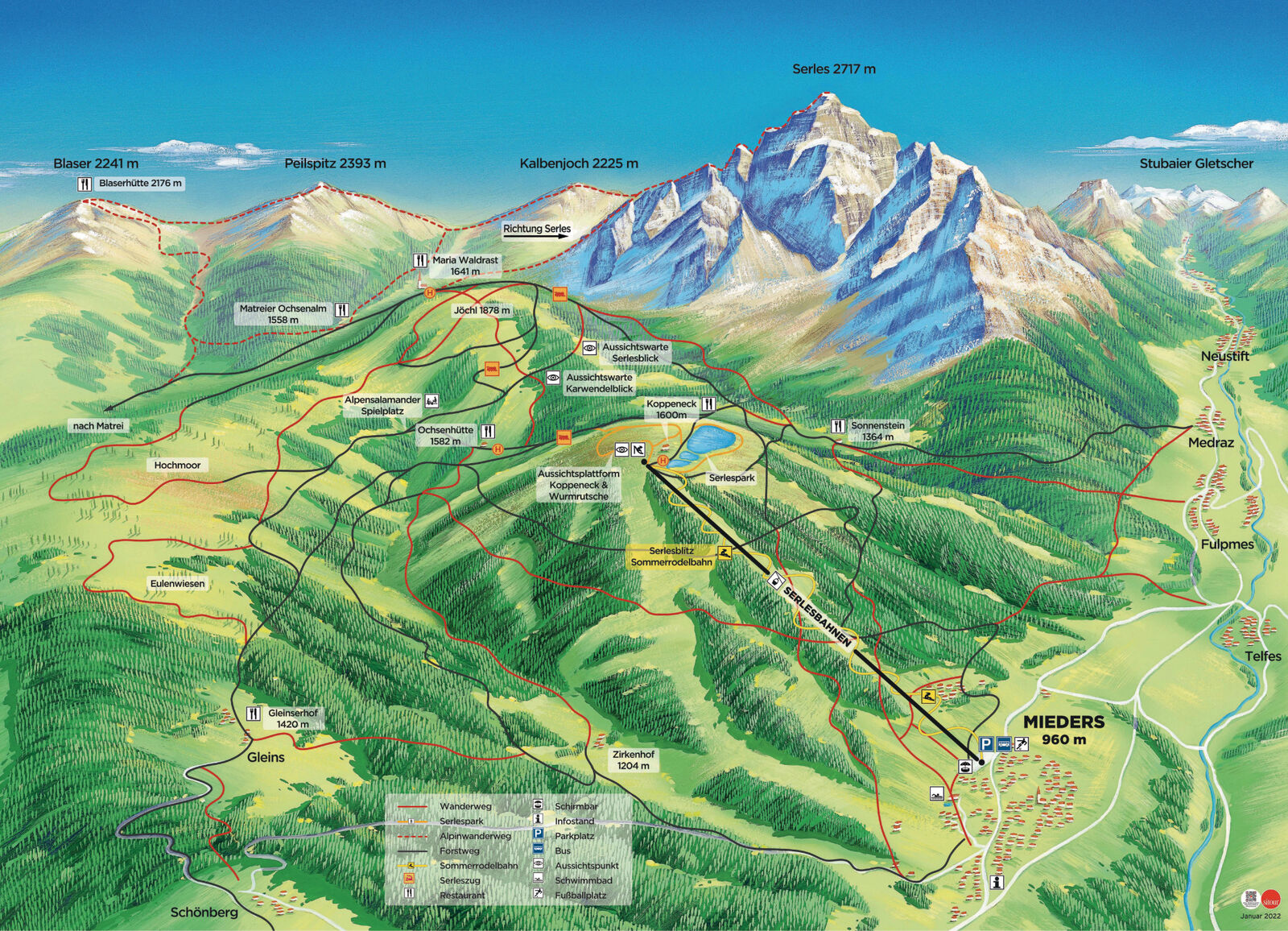 Pistenplan Skigebiet Serlesbahnen Mieders Pistenplan Skigebiet Serlesbahnen Mieders