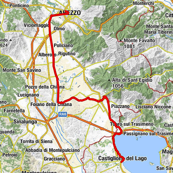 03. Radltag Arezzo Castiglione del Lago BERGFEX J zda na