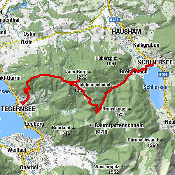 Schliersee Tegernsee BERGFEX Wanderung Tour Bayern