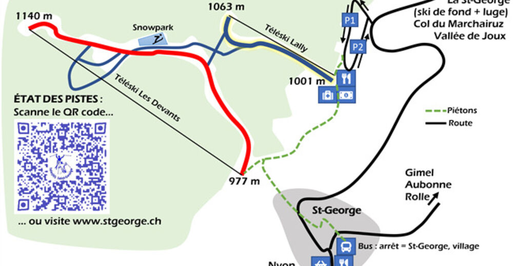 Planul pistelor Zonă de schi Saint-George