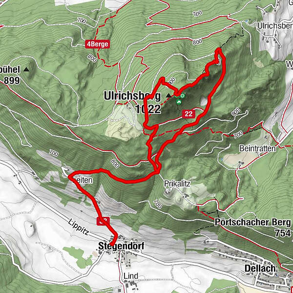Stegendorf - Leiten - Ulrichsberg - BERGFEX - Wanderung - Tour Kärnten