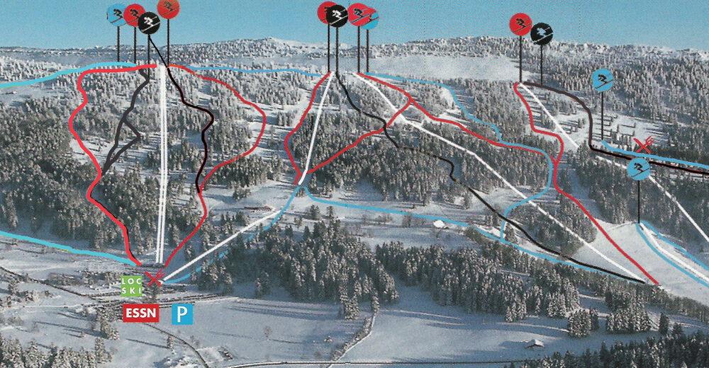 План лыжни Лыжный район Les Bugnenets - Savagnières