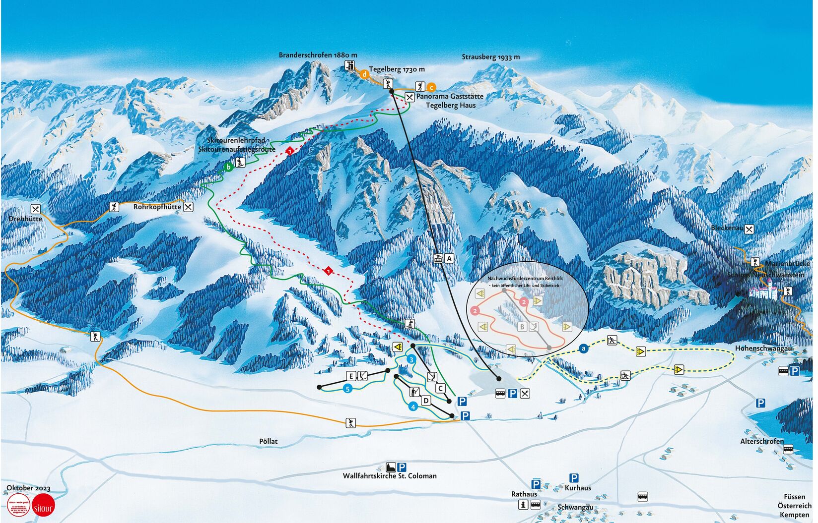 PistenplanSkigebiet Schwangau - Tegelberg