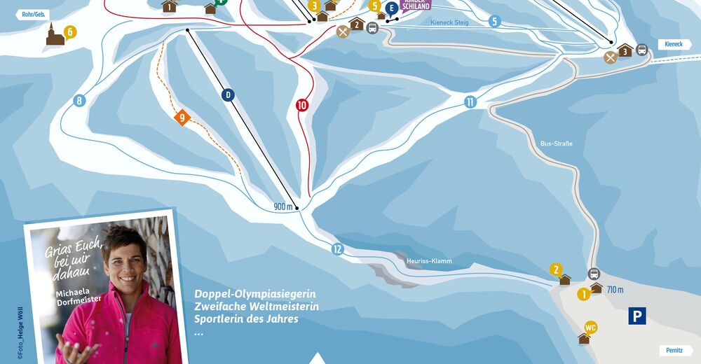 Plan skijaških staza Skijaško područje Unterberg / Pernitz