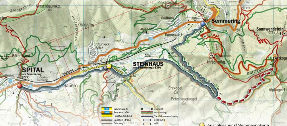 Loipenplan Spital - Steinhaus