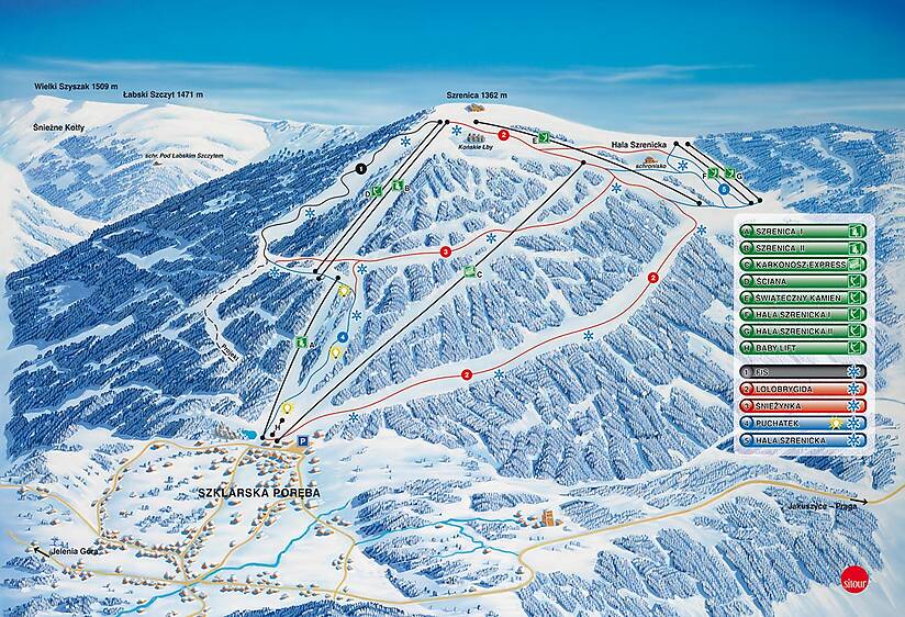 PistenplanSkigebiet Ski Arena Szrenica / Sudety Lift