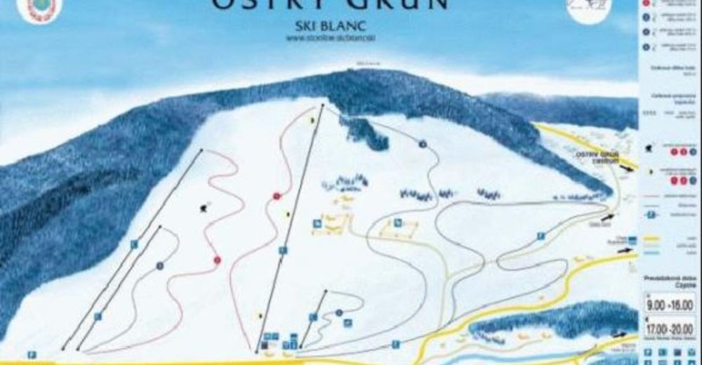 Mapa zjazdoviek Lyžiarske stredisko Ski-Blanc Ostrý Grúň Kollárová