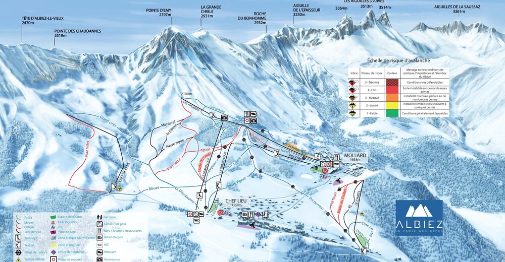 Piste map Ski resort Albiez Montrond