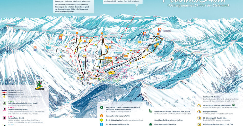 Pistenplan Skigebiet Planneralm / Schneebären