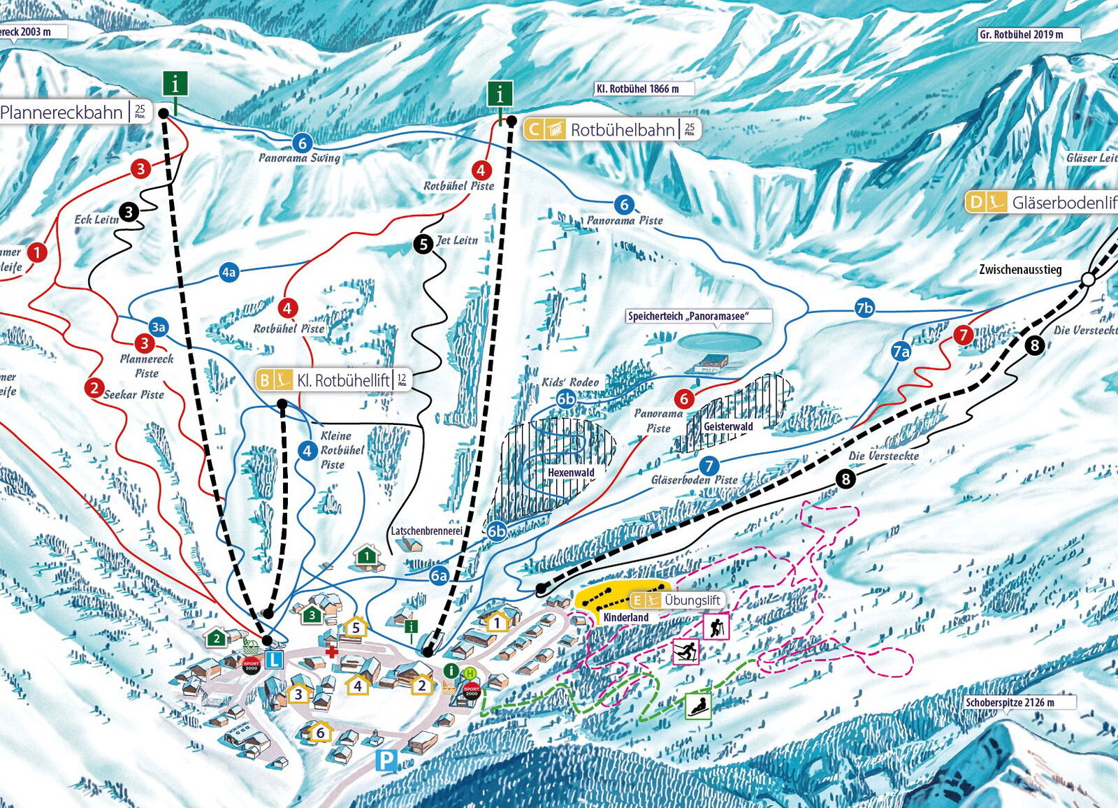 Pistenplan Skigebiet Planneralm / Schneebären Pistenplan Skigebiet Planneralm / Schneebären