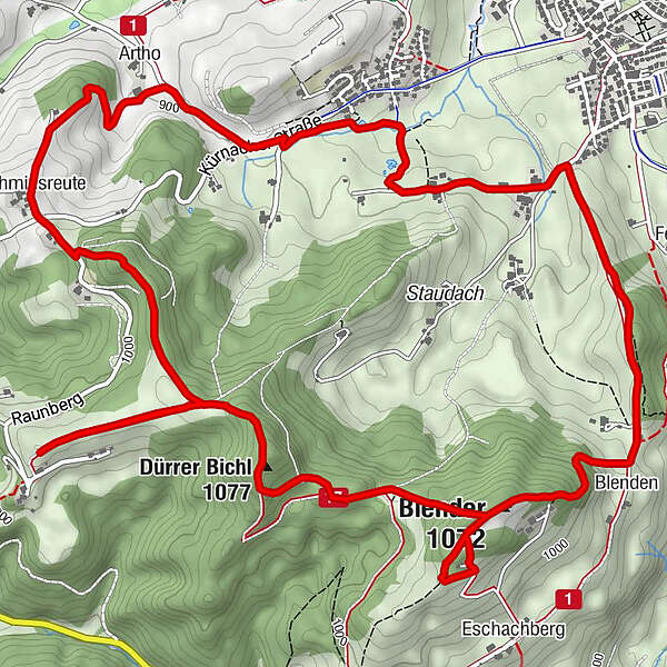 Wiggensbach Blender Dürrer Bichl Hino BERGFEX Wanderung