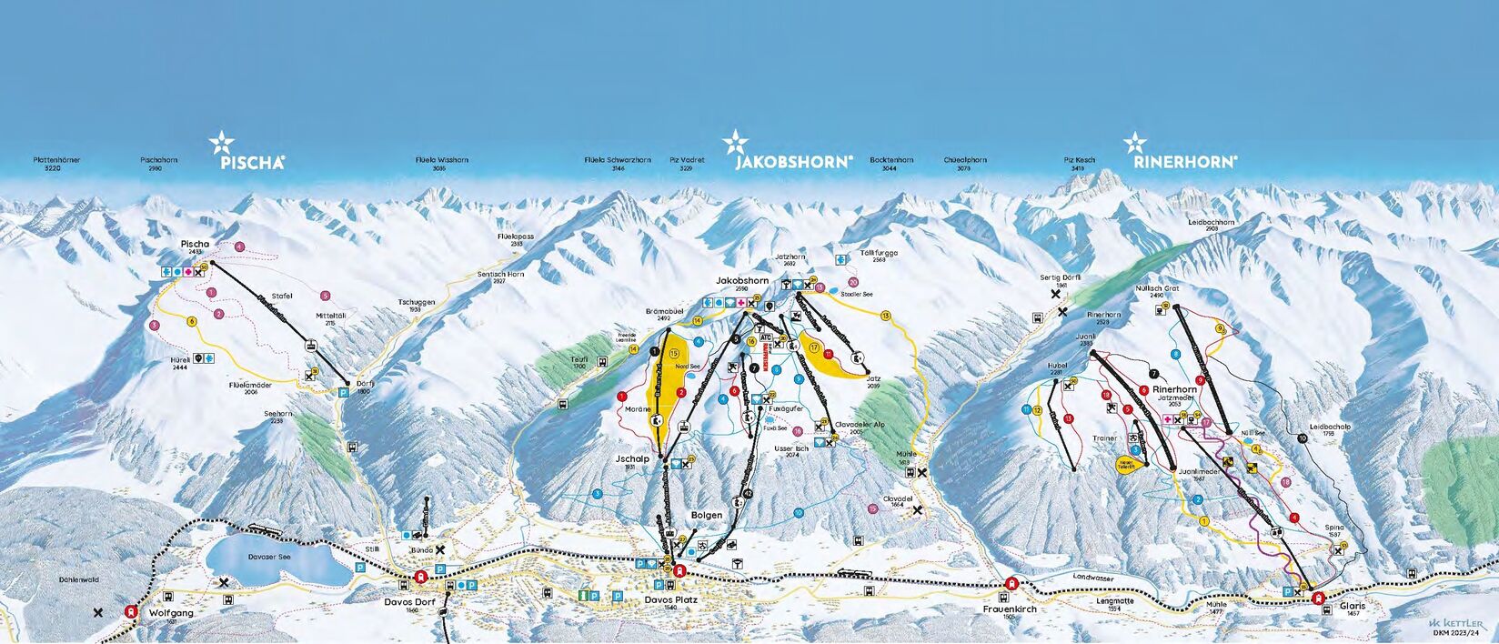 PistenplanSkigebiet Davos Rinerhorn