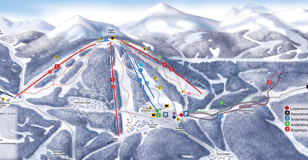 Plan skijaških staza Skijaško područje Hochrindl - Sirnitz - Deutsch Griffen