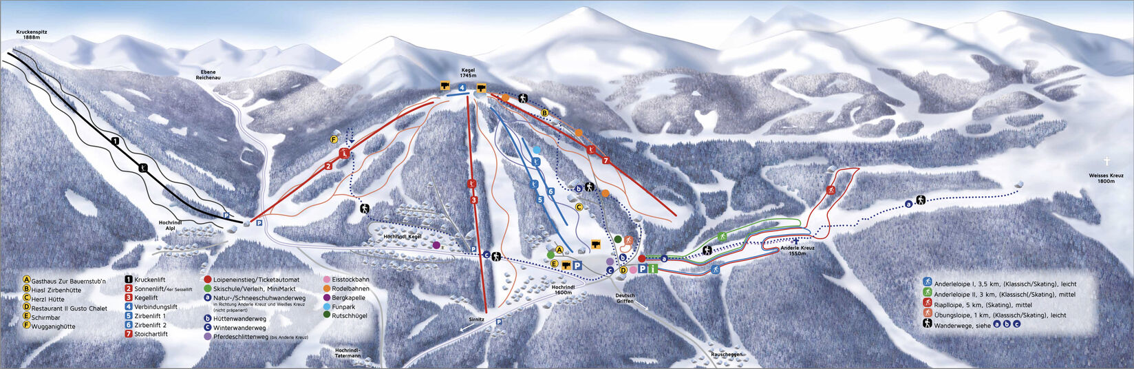 PistenplanSkigebiet Hochrindl / Sirnitz / Deutsch Griffen