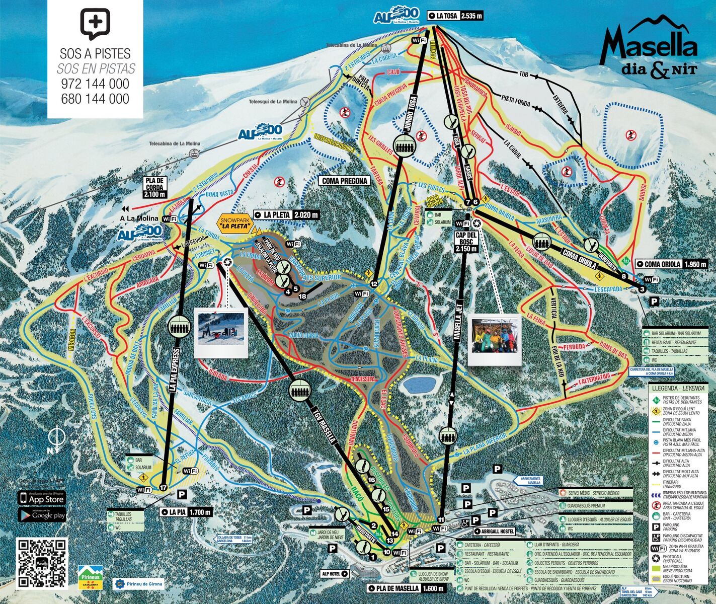 PistenplanSkigebiet Masella / Alp 2500