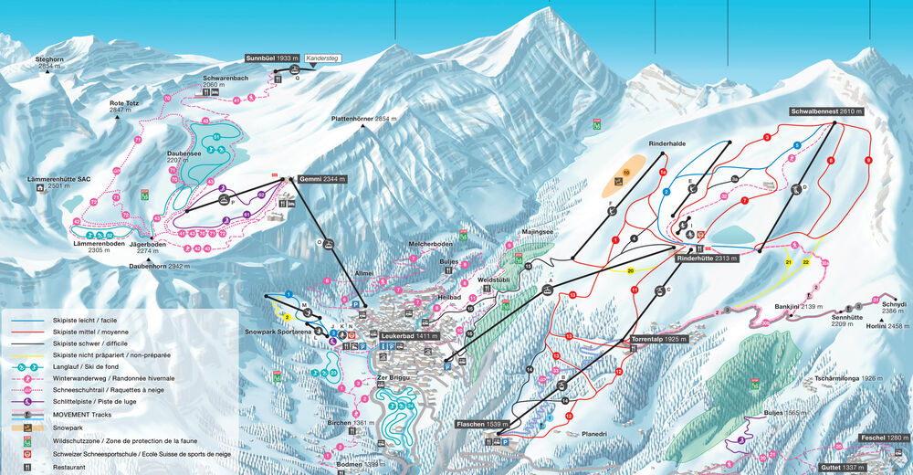 План лыжни Лыжный район Leukerbad