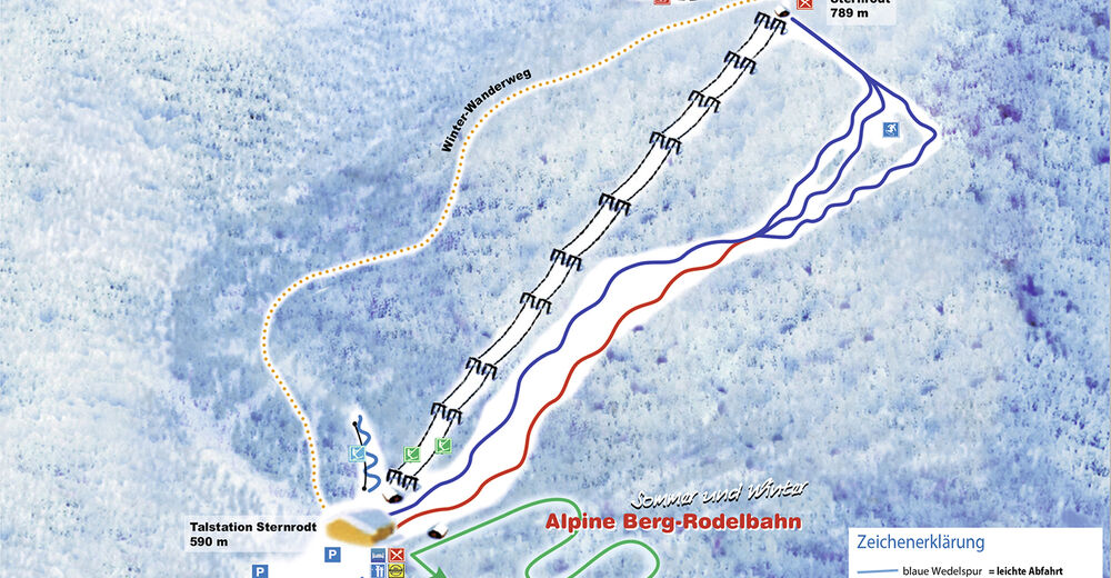 Pisteplan Skigebied Skisportzentrum Sternrodt Bruchhausen a. d. Steinen / Olsberg